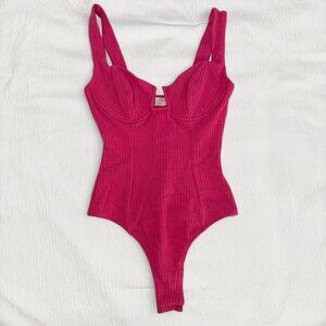 ASTR the Label "Aria" Bustier Bodysuit in Hot Pink in Size XS